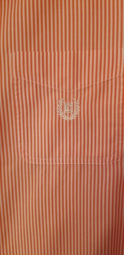 Men's Ralph Lauren Chaps Shirt EASY CARE Striped Short Sleeve Button Medium  - Picture 2 of 5