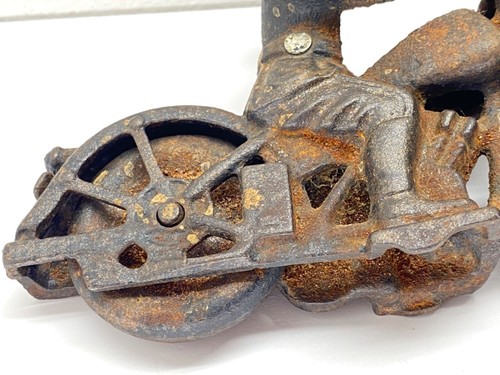 Vintage 1930’s Cast Iron Police Patrol Motorcycle Metal Toy 6" Antique Hubley - Picture 8 of 11