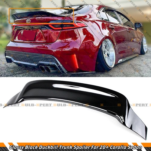 GLOSSY BLACK R STYLE DUCKBILL TRUNK SPOILER FOR 2020-24 TOYOTA COROLLA 4DR SEDAN - Picture 2 of 6