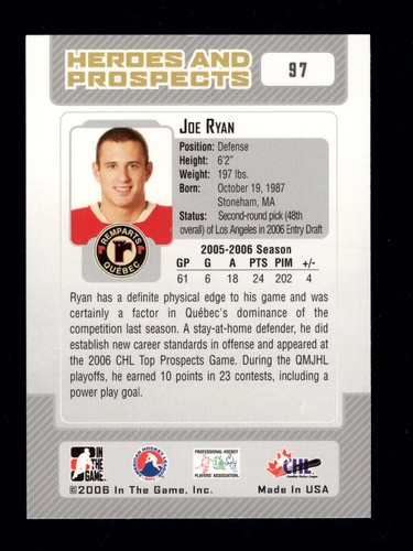 2006-07 In The Game Heroes and Prospects Base Hockey Cards #5-149 You Pick - Picture 111 of 173