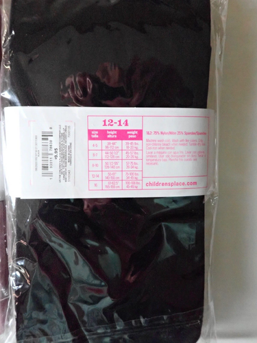 Girls New Children's Place Size 12-14 Tights Footed 3 Pairs Pink Glitter Black - Picture 10 of 12