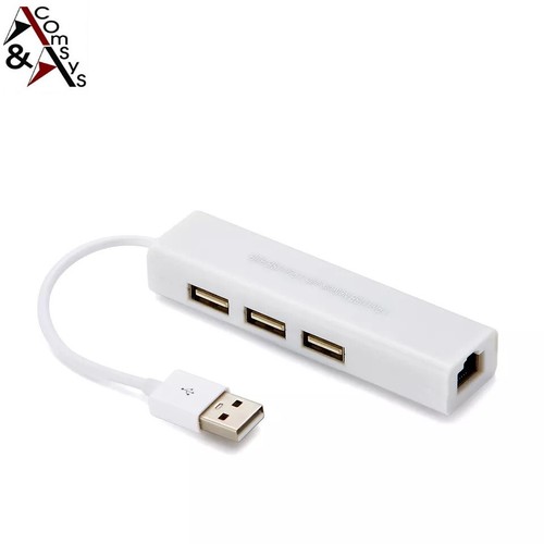 HUB 4-IN-1 USB 2.0 su 3x USB 2.0 + Ethernet LAN RJ45 10/100 Mbit bianco IMBALLO ORIGINALE - Foto 4 di 6