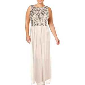 Adrianna-Papell-Womens-Ivory-Tulle-Evening-Dress-Gown-Petites-6P-BHFO-1138