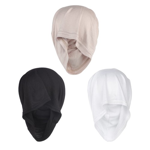 3 Muslim Inner Hijab Caps Women Solid Color Under Hijab Caps Stretchy Breathable - Picture 5 of 10