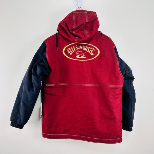 Billabong Gnarly Reversible Snow Ski Jacket Maroon Black Mens M Nylon Denim - Picture 9 of 24