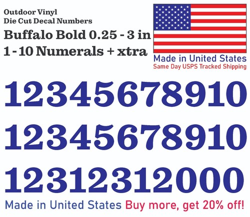 1-10 20++ Buffalo Western Vinyl Decal Numbers for Mailbox, Door, Address, Locker - Picture 31 of 40