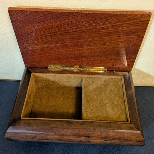 2 cajas italianas de madera con incrustaciones - 1 joyería música LOVE STORY, 1 baratija de joyería azul - Imagen 2 de 5