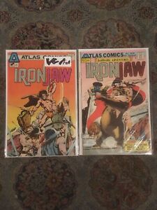 Iron-Jaw-1-VG-FN-amp-2-FN-1975-Lot-of-2-Atlas-Comics