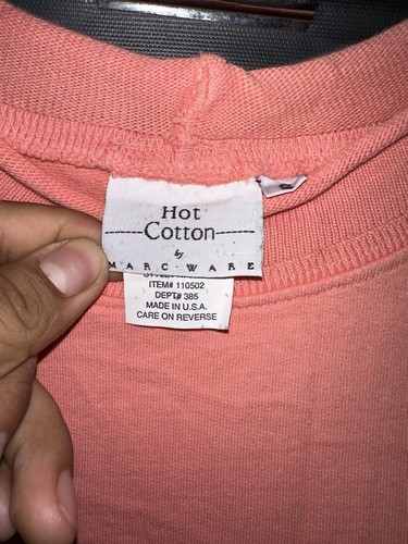 Hot Cotton By Marc Ware Orange Short Sleeve Long Rolled Neck Sweatshirt Dress S - Picture 3 of 5