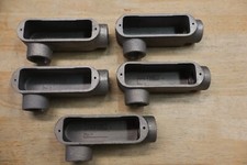 Lot of 5 Crouse Hinds LR39 aluminum Conduit Outlet Body 1 in.   - c3