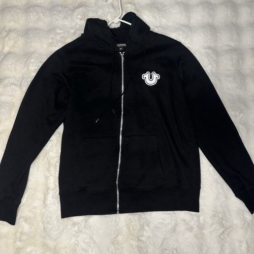 True Religion Sweater Women's Y2K Black Full Zip Hoodie Size Large - Picture 3 of 6