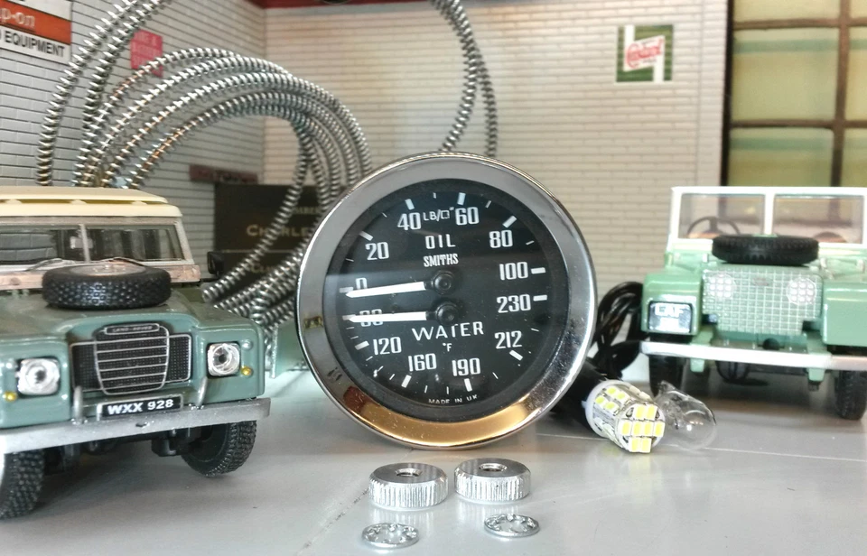 Land Rover Series 1 86 88 107 Smiths Dual Oil Pressure Water Temperature Gauges - Image 2 of 4