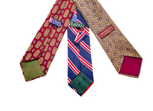 Vtg Ralph Lauren Ties Lot Of 3 Silk Hand Made Colorful Geometric Luxury USA - Picture 2 of 9