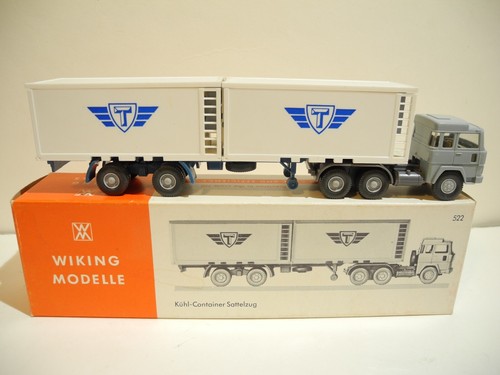 VINTAGE WIKING 1:87 MAGIRUS 235 D CONTAINER TRUCK T 1973-77 MINT BOX 894/1B - Picture 2 of 10