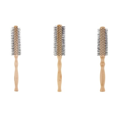 Gerollte Haarbürste Holzgriff Runder Kamm Friseur Frisiersalon Styling Locken
