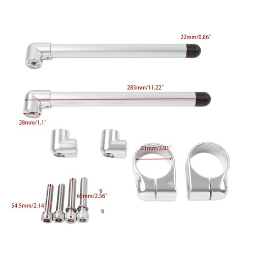 51MM Fork Tube Motorcycle Universal 7/8" Clip-On Handlebar For Cafe Racer - Picture 11 of 11