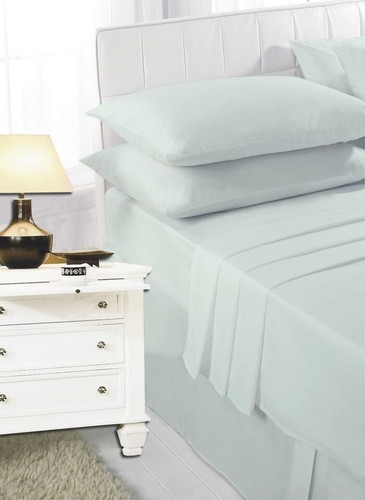 Polycotton Fitted & Flat Bed Sheet Set with Pillowcases Single Double King Size - Picture 22 of 23