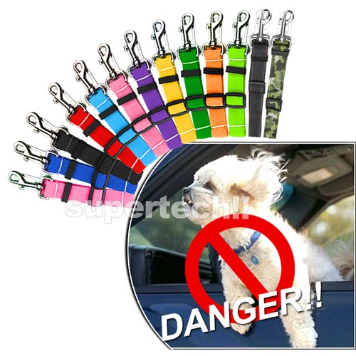 Adjustable Pet Dog Safety Car Vehicle Seat Belt Harness Lead Pet Seatbelt Nylon - Picture 6 of 14