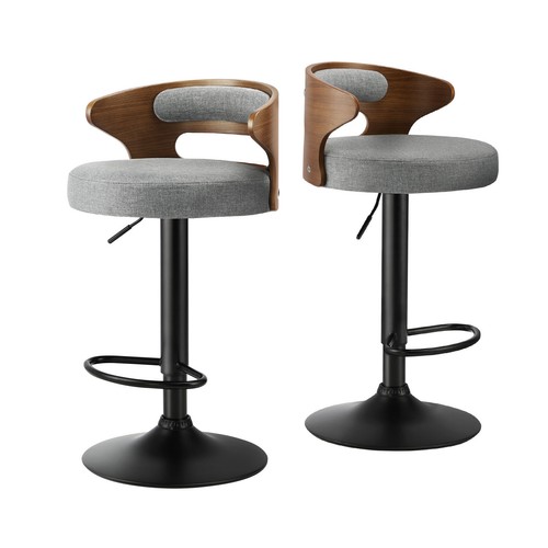 Oikiture Bar Stools Gas Lift Kitchen Dining Chair Stool Swivel PU Leather x2/x4 - Picture 28 of 88