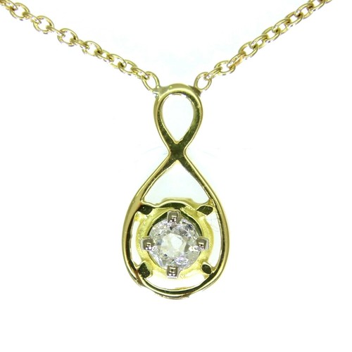 Impresionante Collar Antiguo Cojín Diamante Infinito Oro Amarillo 18 quilates de 20" con Cojín Antiguo de 0,20 quilates - Imagen 11 de 12