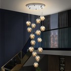 Modern Hanging Pendant Light Glass Shade Star Lighting Villa Staircase Loft LED