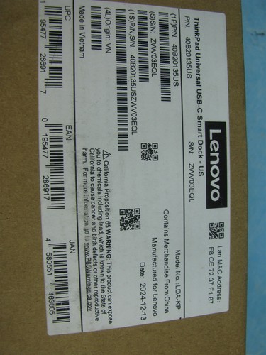 Lenovo ThinkPad USB-C Dock Station LDA-KP - 2024-12-13 - FREE SHIPPING - Photo 2/4