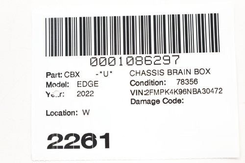 2022 FORD EDGE Chassis Brain Box M1pt19j235ba M1pz19j235c - Picture 10 of 10