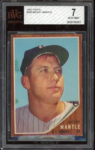 1962 Topps Baseball #200 Mickey Mantle BVG 7