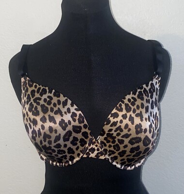 Secret Treasures Lightly Lined Leopard Print Bra Bonded Back