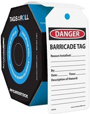 AccuformNMC NMC 250 Safety Tags by-The-Roll, Caution Barricade, OSHA Complian...