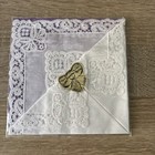 Weiß Plauener Spitze - Quadratisch Deckchen Häkeldeckchen in OVP - Antik?