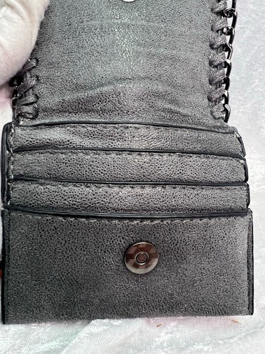 Glitzernde graue Geldbörse Diophie Kettenrand Kartenetui Portemonnaie klein und kompakt - Bild 7 von 13