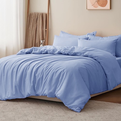 Luxury Plain Duvet Cover Quilt Covers Reversible Bedding Set Single Double King - Picture 13 of 86