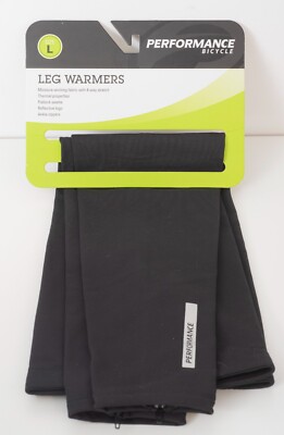 Performance Bicycle Leg Warmers (Black) Unisex Large Ankle Zippers 4 way stretch