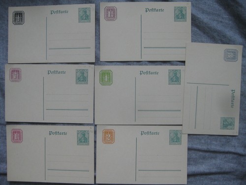 Konvolut 7x Ganzsache Postkarte Hamburg Stadtpost Privatpost Germania Sammlung