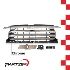 Chrome Grill Front Grille Fit 2022 2023 2024 Chevy Silverado 1500 High Country