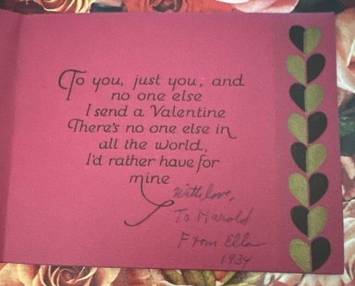 LOVELY Vintage 1920s / 1930s Art Deco VALENTINE'S DAY CARD - Picture 2 of 3