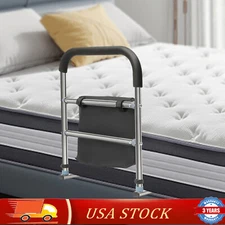 Stainless Steel Bed Rails for Seniors Elderly Parents Adults Bed Side Rai Black