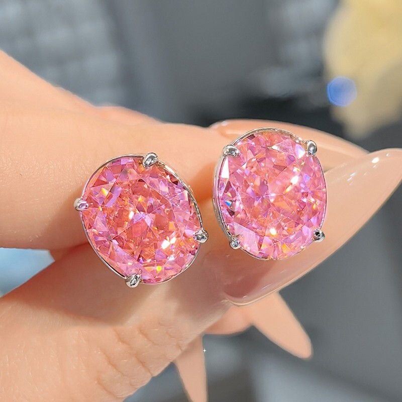 Boda Fiesta Joyería Hielo Flor Corte Rosa Topacio Gemas Dije Niñas Arete