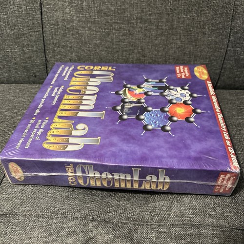 SEALED! VINTAGE Corel ChemLab Realistic Chemistry Big Box PC Game Software Rare - Picture 5 of 8