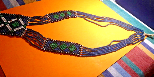 Vintage Seed Bead Native American Necklace