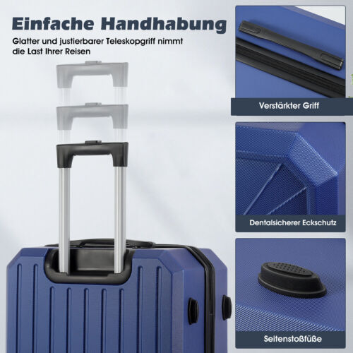 Hartschalenkoffer Koffer TSA Schloß Zwillingsrollen Kofferset Trolley M-L-XL-Set - Bild 9 von 33