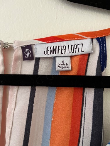 JENNIFER LOPEZ - WOMENS ROMPER DRESS - MULTI COLOR - SIZE 8  - HAS POCKETS!!  - Picture 2 of 7
