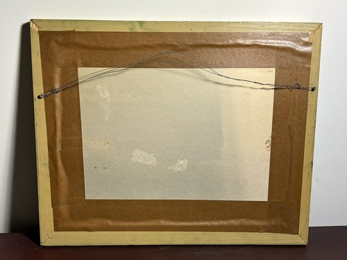 Vintage Carved Wood Green Gold 14x17 Frame Signed Art Megan ‘75 - Picture 7 of 9