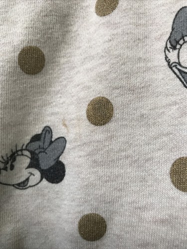 Gap Kids & Disney Mickey Mouse and Minnie Mouse Ruffle Sweatshirt Tan Beige XS - Picture 2 of 4