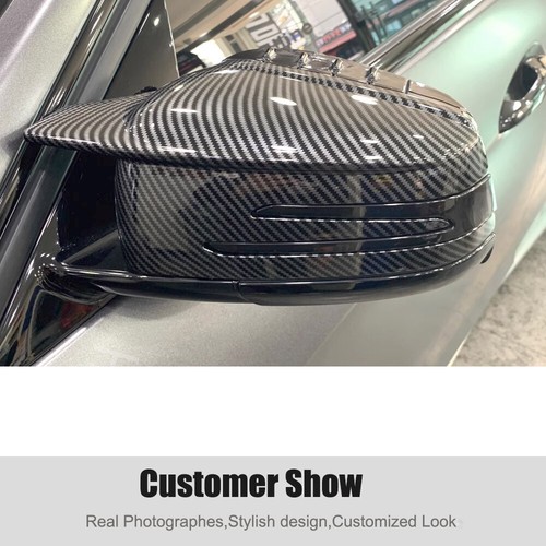 For Benz W204 C200 C300 W212 E250 E400 Real Carbon Mirror Cover Caps Replacement - Picture 2 of 12