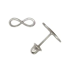 14K Yellow or white Gold  Infinity Stud Earrings