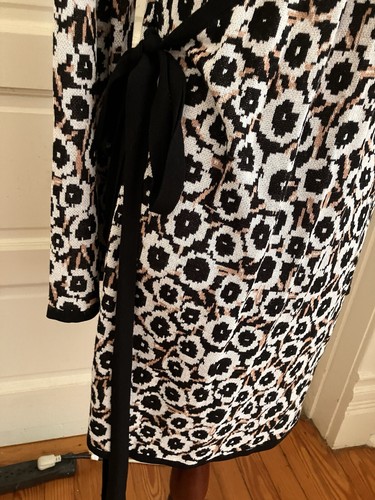 New DVF Diane Von Furstenberg wrap dress leopard size XS Black - Picture 7 of 9