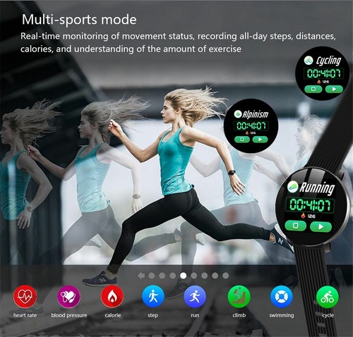 Herren Frauen Bluetooth Smartwatch Sport Fitness Aktivität Tracker Fernbedienung Kamera - Bild 10 von 16
