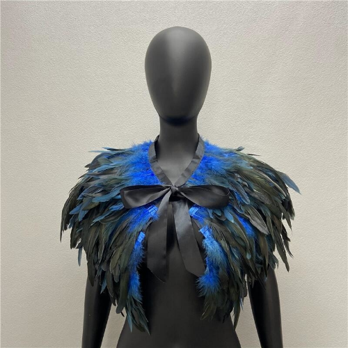 Schal Gothic Style Tücher Türkei Kleid Cape Tuch Feder Hochzeit Party Cosplay - Bild 33 von 34